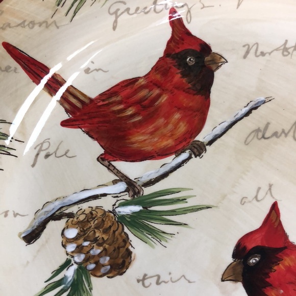 Maxcera warm wished red cardinal serving platter - Picture 5 of 7